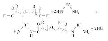 二元胺与聚醚氯甲酸酯的反应方程式